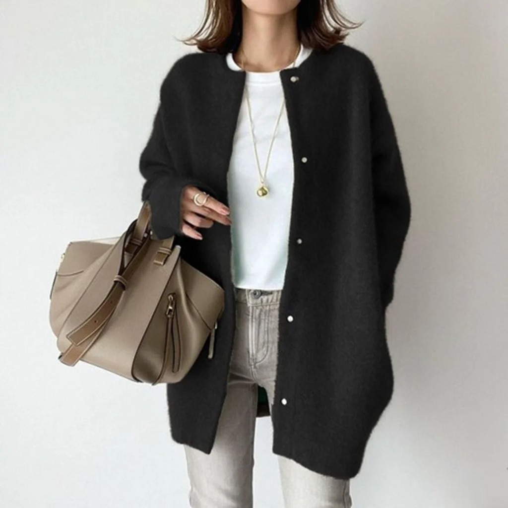 Evangeline Women's Oversized Cashmere Blend Cardigan | Soft Knit Chunky Oversized Cardigan for Women | Luxury Everyday Knitwear