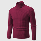 Leandro Men's Merino Wool Turtleneck Sweater | Warm Relaxed Fit Roll Neck for Men | Stylish Comfortable Knitwear