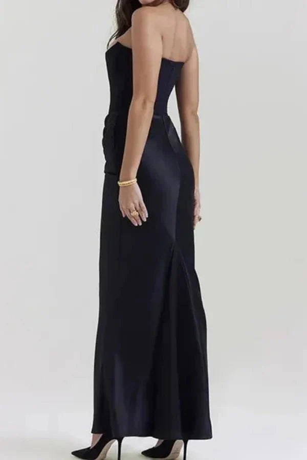 Zanayah Women's Satin Bodycon Maxi Dress | Going Out Occasion Dress | Wedding Guest & Evening