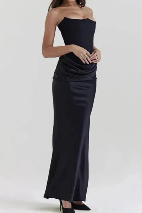 Zanayah Women's Satin Bodycon Maxi Dress | Going Out Occasion Dress | Wedding Guest & Evening