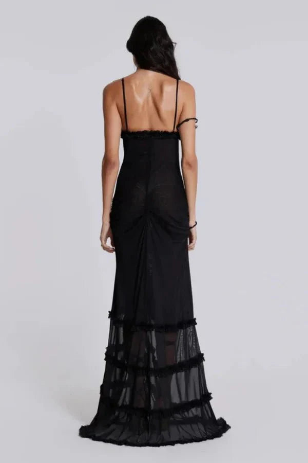 Alondra Women's Satin Bodycon Maxi Dress | Going Out Occasion Dress | Wedding Guest & Evening