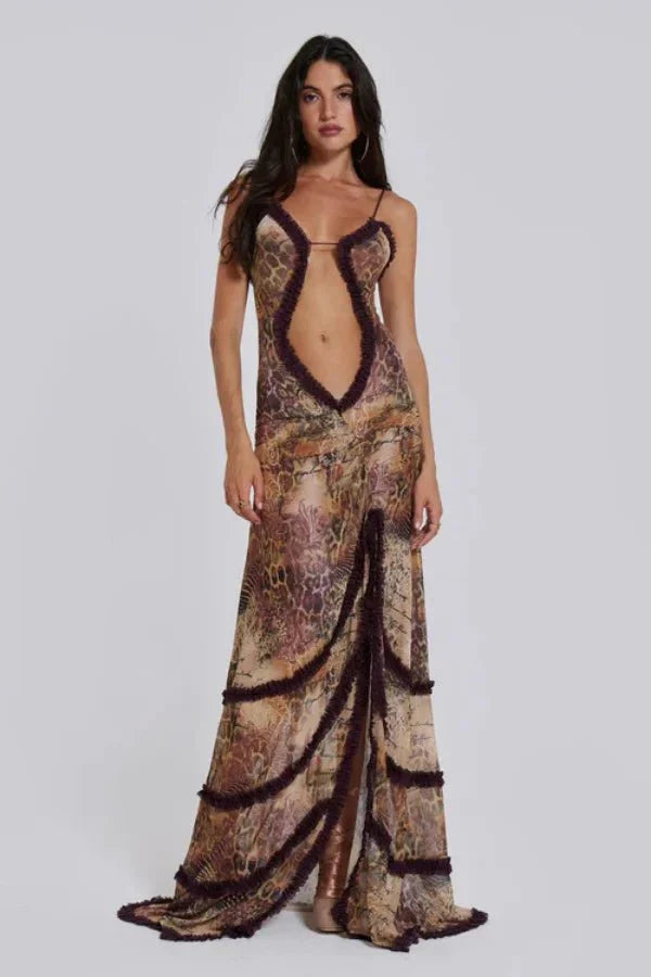 Alondra Women's Satin Bodycon Maxi Dress | Going Out Occasion Dress | Wedding Guest & Evening