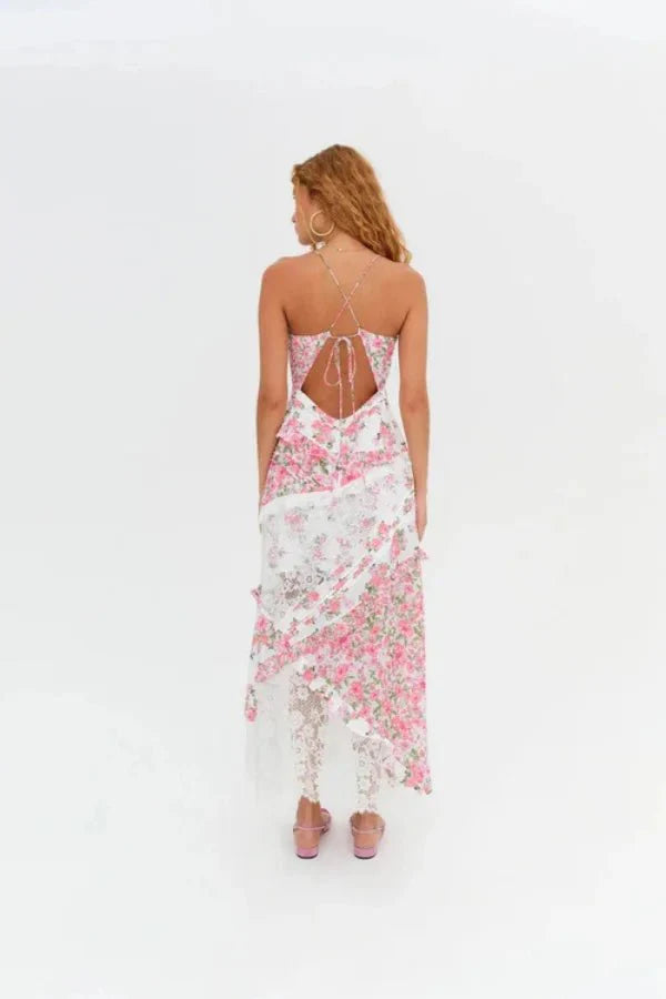 Rosalie Women's Floral Wrap Midi Dress | Cotton Summer Dress | Casual, Work & Evening