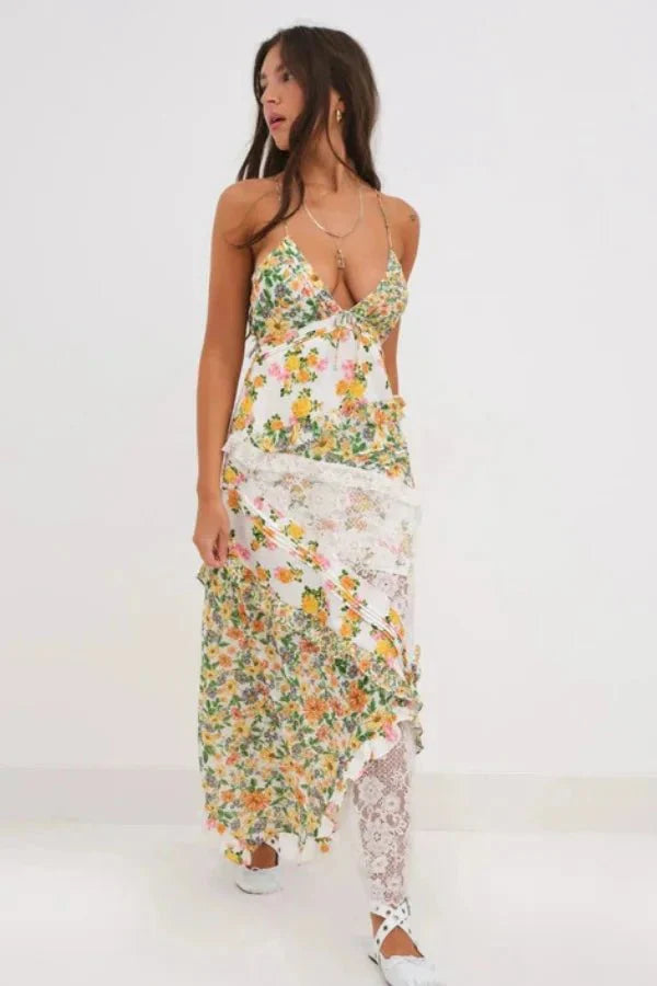Rosalie Women's Floral Wrap Midi Dress | Cotton Summer Dress | Casual, Work & Evening