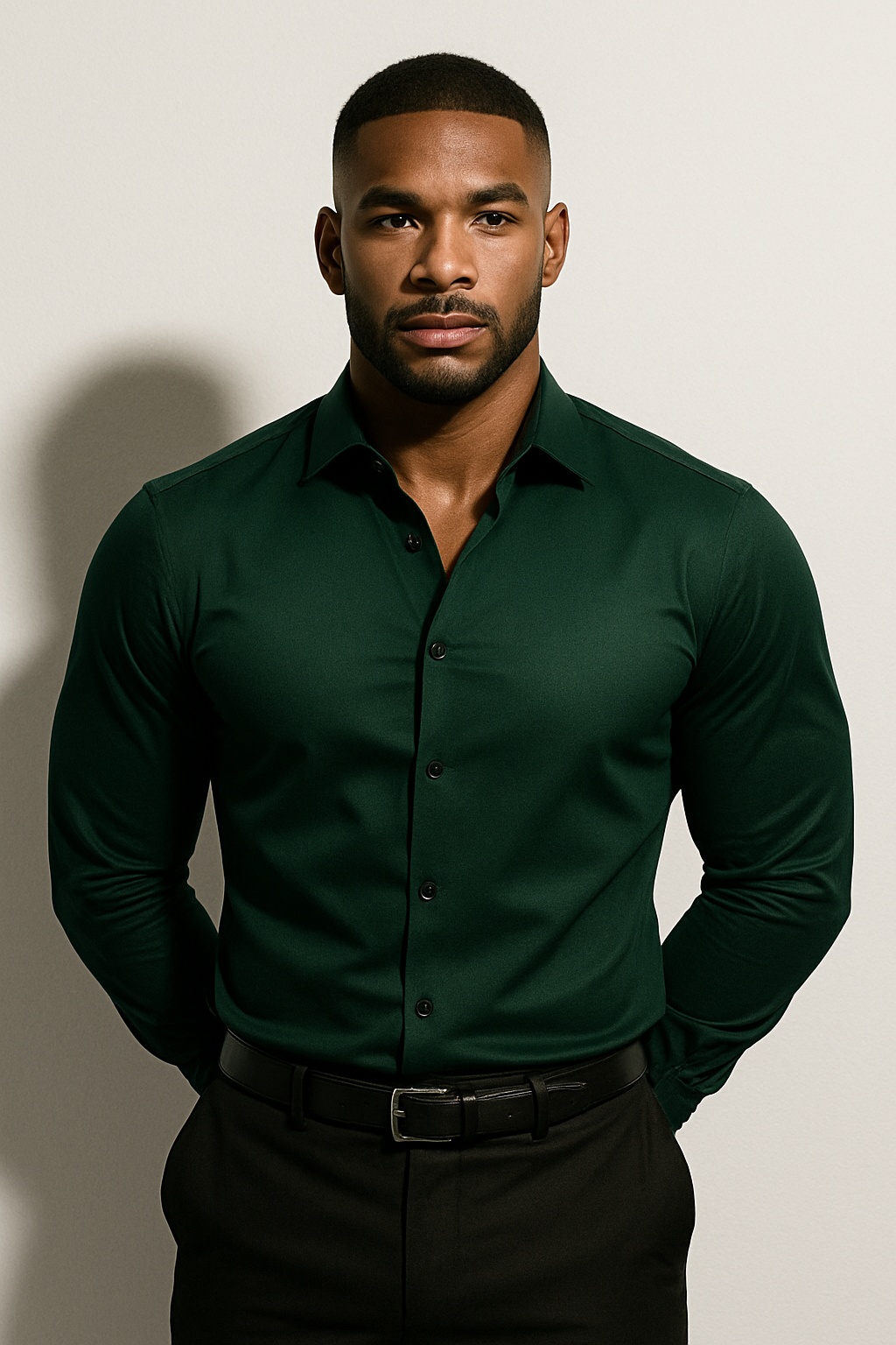 Verrin Men's Slim Fit Stretch Dress Shirt | Wrinkle-Free Performance Shirt for Men | Smart Casual & Formal Everyday Wear