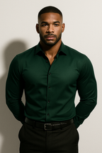 Verrin Men's Slim Fit Stretch Dress Shirt | Wrinkle-Free Performance Shirt for Men | Smart Casual & Formal Everyday Wear