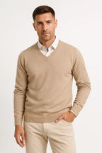 Tom Men's Slim Fit Cashmere Blend V-Neck Sweater | Luxury Soft Knitwear for Men
