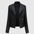 Lara Women's Elegant Faux Leather Biker Jacket | Vegan Leather Moto Jacket for Women | Smart Casual Streetwear & Everyday Outerwear
