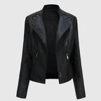 Lara Women's Elegant Faux Leather Biker Jacket | Vegan Leather Moto Jacket for Women | Smart Casual Streetwear & Everyday Outerwear