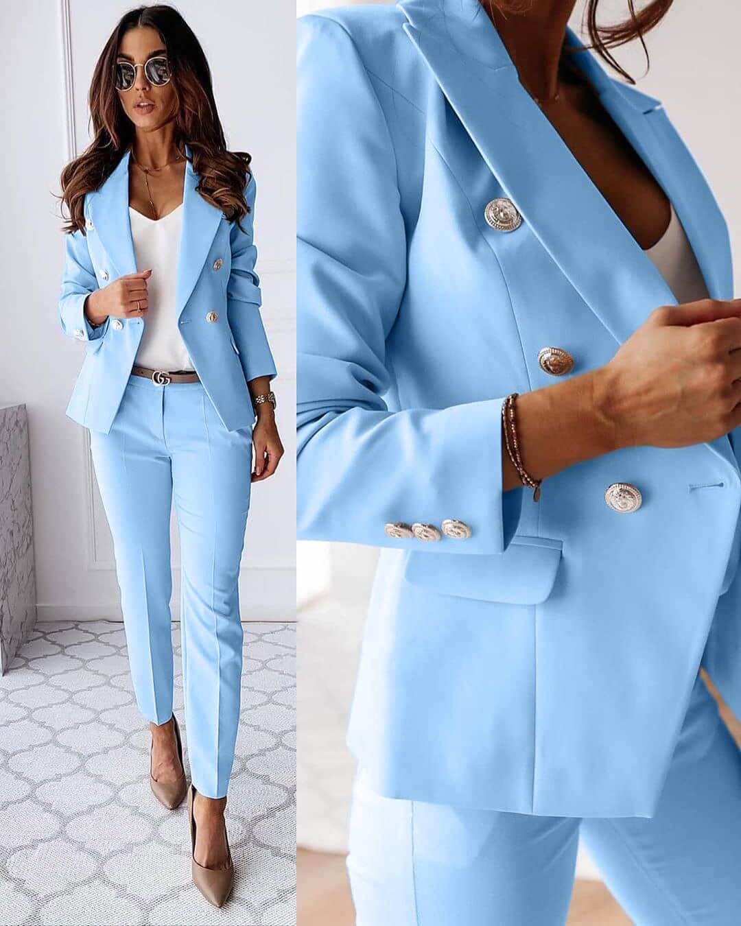 Elena Tailleur Femme – Modern Set with Elegant Jacket & Chic Fitted Pants