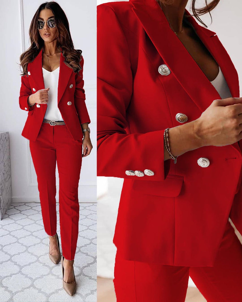 Elena Tailleur Femme – Modern Set with Elegant Jacket & Chic Fitted Pants