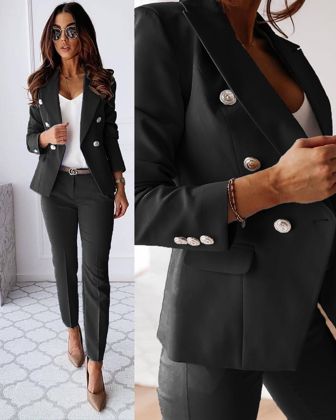 Elena Tailleur Femme – Modern Set with Elegant Jacket & Chic Fitted Pants