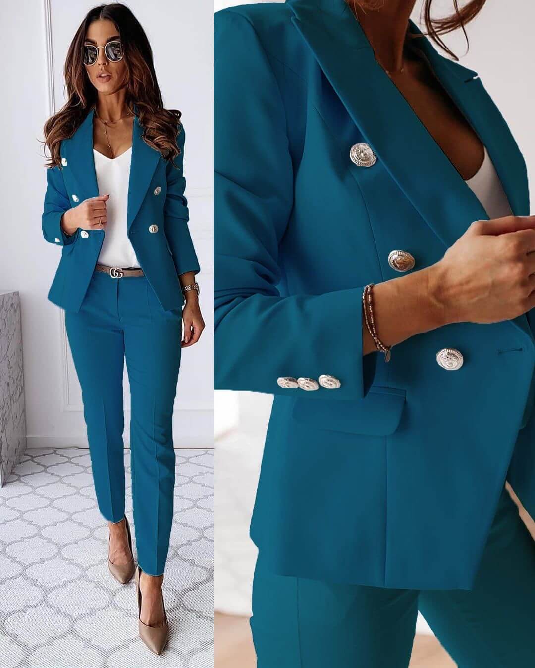 Elena Tailleur Femme – Modern Set with Elegant Jacket & Chic Fitted Pants