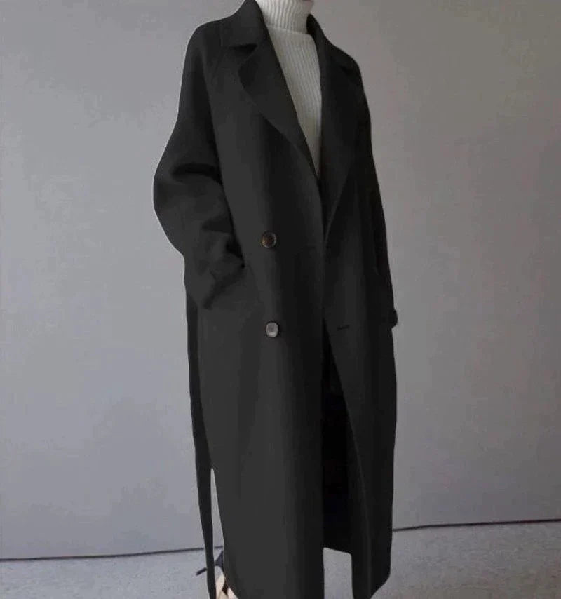 Isabelle Women's Long Wool Coat – Elegant & Comfortable Timeless Winter Coat