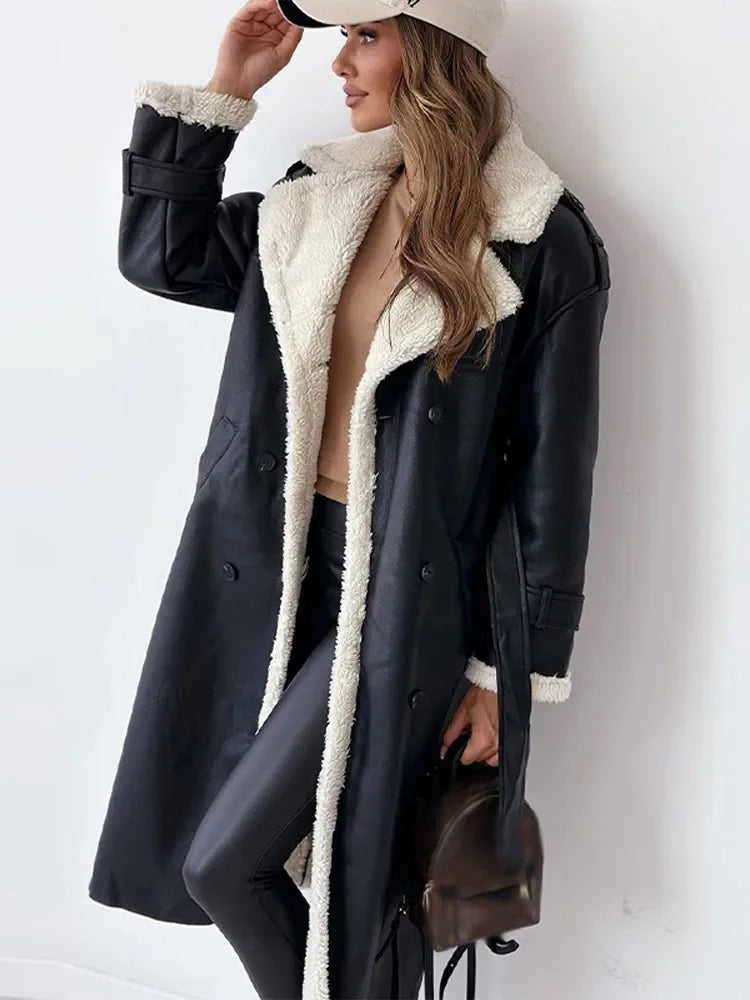Women's Long Elegant Winter Coat | Tailored Longline Wool Blend Coat for Women | Smart Winter Outerwear