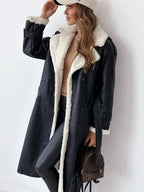 Women's Long Elegant Winter Coat | Tailored Longline Wool Blend Coat for Women | Smart Winter Outerwear