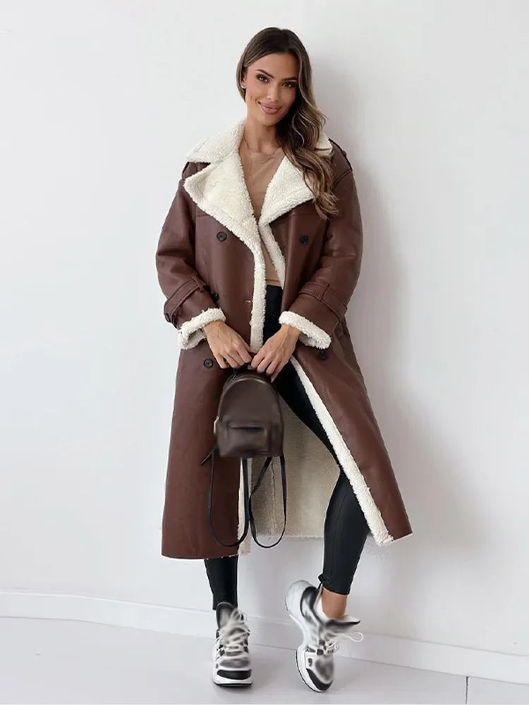 Women's Long Elegant Winter Coat | Tailored Longline Wool Blend Coat for Women | Smart Winter Outerwear