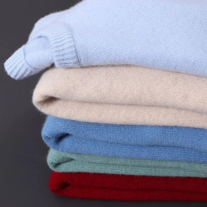 Nathan Men's Winter Cashmere Blend Sweater | Luxury Loose Fit Cashmere Knit Jumper for Men | Smart Casual Everyday Knitwear