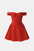 Zariyah Women's Off Shoulder Mini Dress | Sculpted Fit & Flare Party Dress | Going Out & Prom