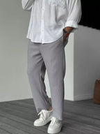 Adam Men's Soft Luxury Cotton Pants | Relaxed Fit Casual Jersey Trousers for Men | Everyday Comfort Loungewear & Smart Casual