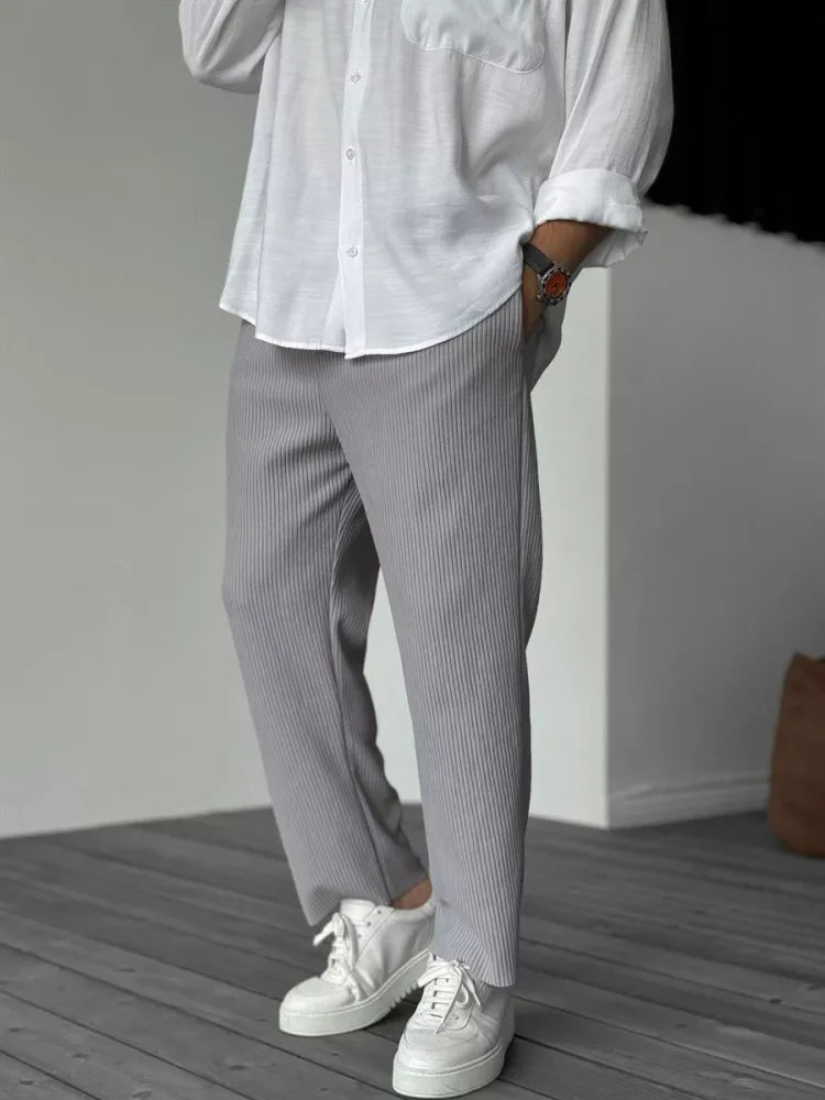 Adam Men's Soft Luxury Cotton Pants | Relaxed Fit Casual Jersey Trousers for Men | Everyday Comfort Loungewear & Smart Casual