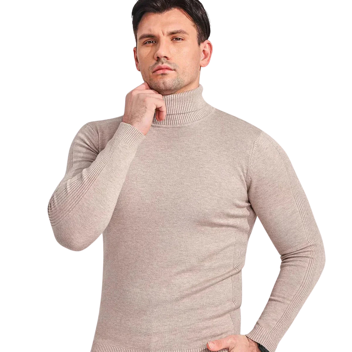 Nico Men's Merino Wool Blend Turtleneck Sweater | Soft Warm Roll Neck Jumper for Men | Smart Casual Everyday Winter Knitwear