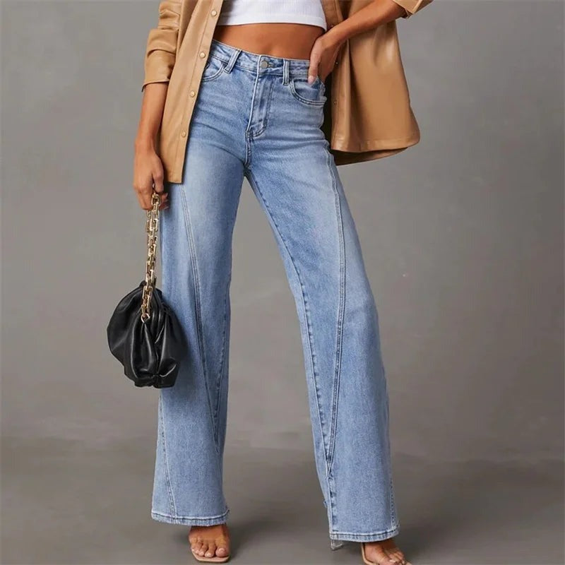 Carrington Women's Wide Leg Jeans | High Waist Tailored Denim | Straight Leg Everyday Jeans