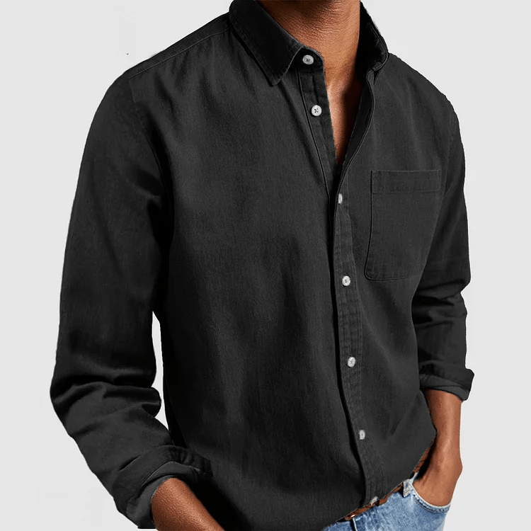Alex Men's Cotton Linen Long Sleeve Shirt | Lightweight & Breathable | Smart Casual Summer Wear