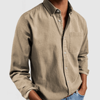 Alex Men's Cotton Linen Long Sleeve Shirt | Lightweight & Breathable | Smart Casual Summer Wear