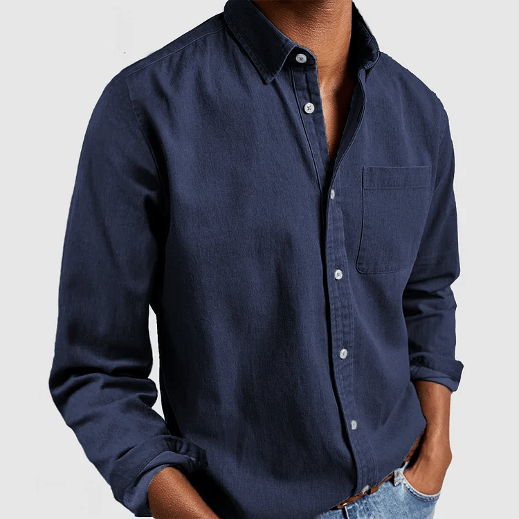 Alex Men's Cotton Linen Long Sleeve Shirt | Lightweight & Breathable | Smart Casual Summer Wear