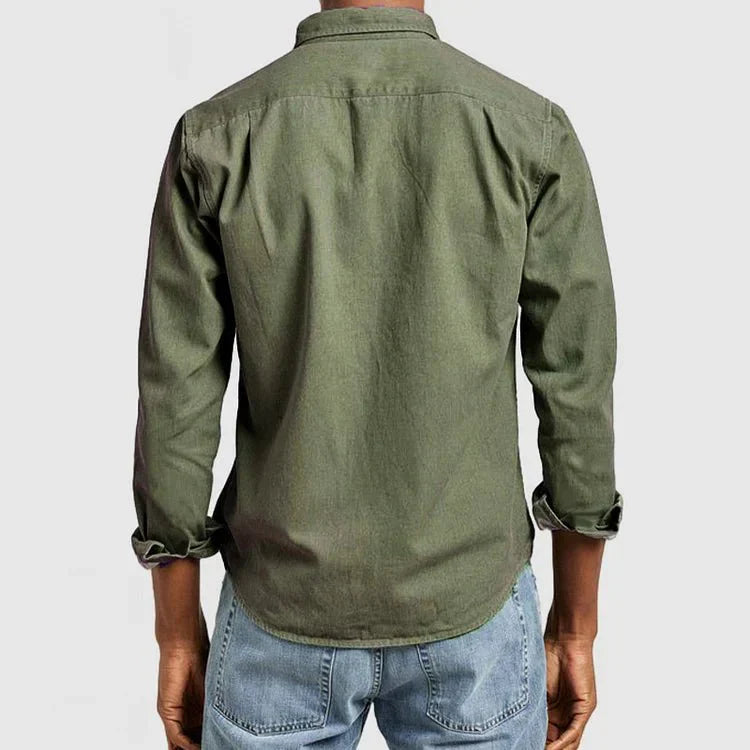 Alex Men's Cotton Linen Long Sleeve Shirt | Lightweight & Breathable | Smart Casual Summer Wear