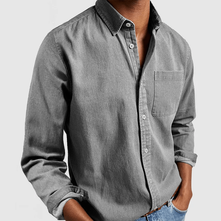 Alex Men's Cotton Linen Long Sleeve Shirt | Lightweight & Breathable | Smart Casual Summer Wear