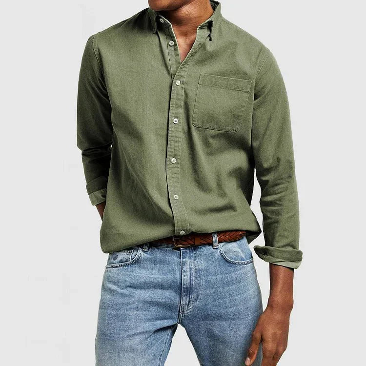 Alex Men's Cotton Linen Long Sleeve Shirt | Lightweight & Breathable | Smart Casual Summer Wear