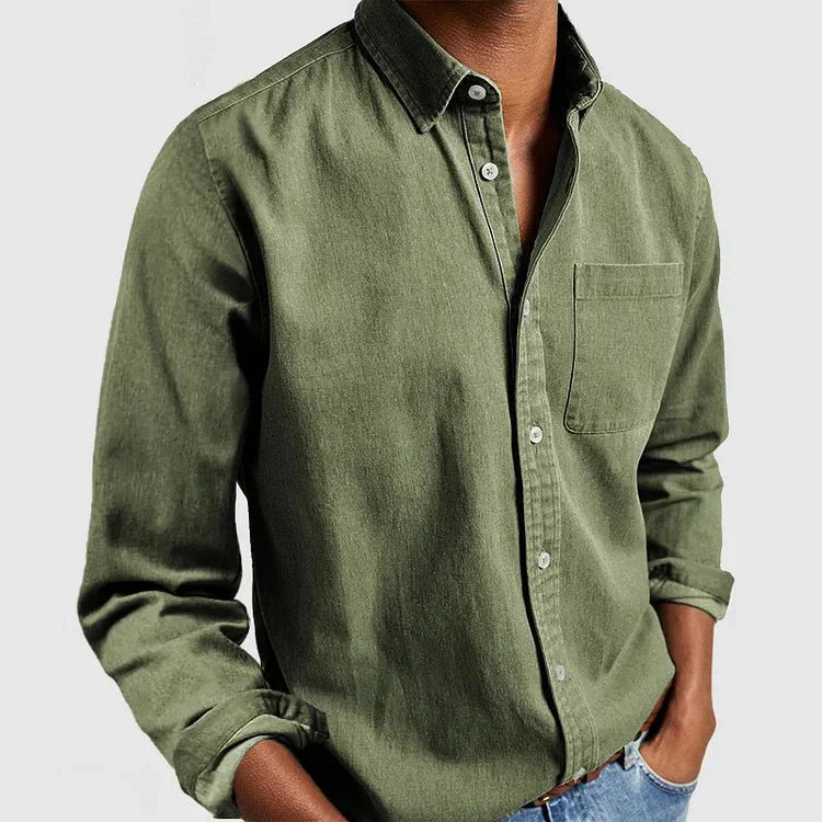 Alex Men's Cotton Linen Long Sleeve Shirt | Lightweight & Breathable | Smart Casual Summer Wear