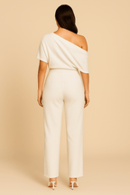 Jovina Women's Elegant Spring Jumpsuit | Wide Leg Tailored Jumpsuit for Women | Smart Casual One-Piece Spring Outfit