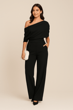 Jovina Women's Elegant Spring Jumpsuit | Wide Leg Tailored Jumpsuit for Women | Smart Casual One-Piece Spring Outfit