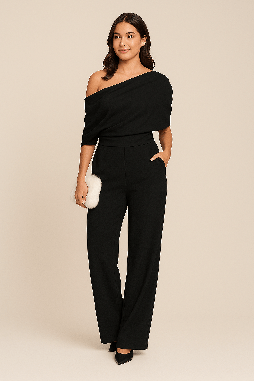 Jovina Women's Elegant Spring Jumpsuit | Wide Leg Tailored Jumpsuit for Women | Smart Casual One-Piece Spring Outfit