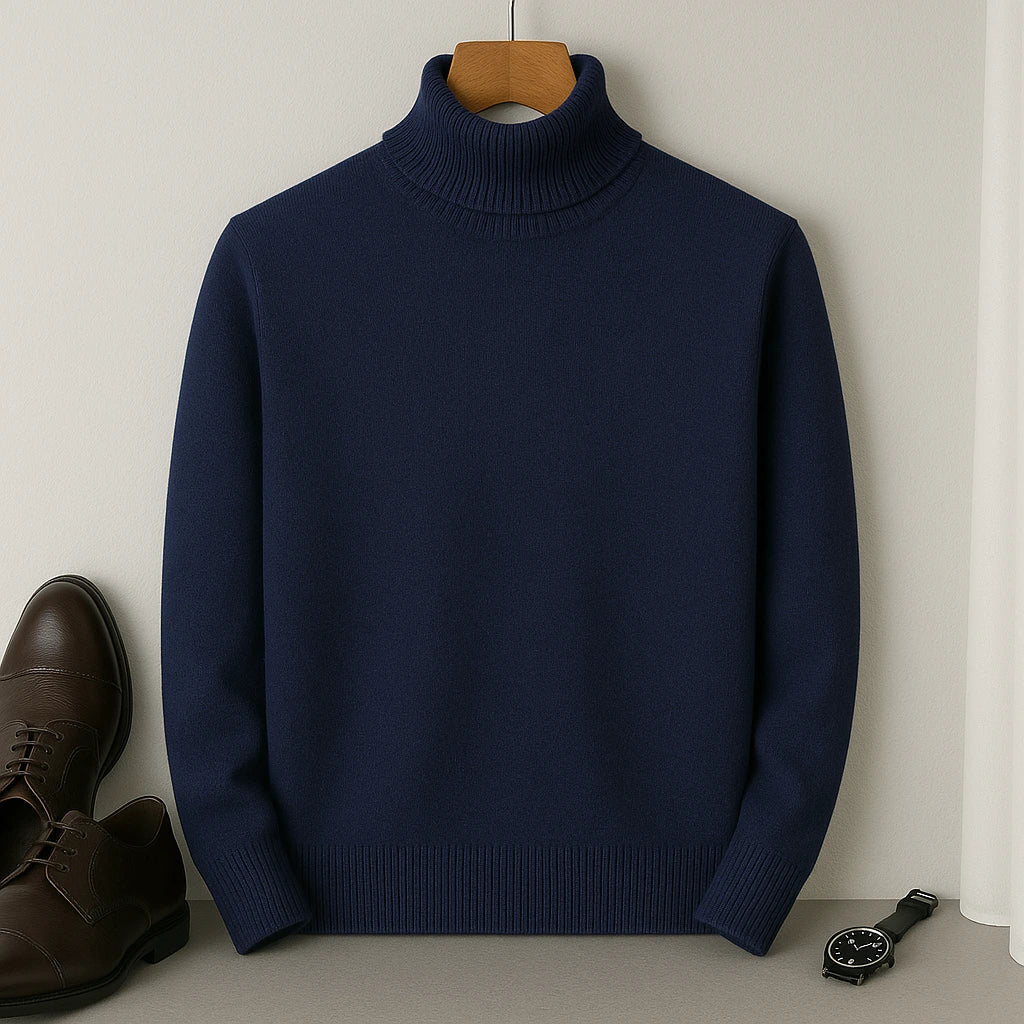 Gauthier Men's Cashmere Blend Turtleneck Sweater | Soft Luxury Roll Neck Jumper for Men