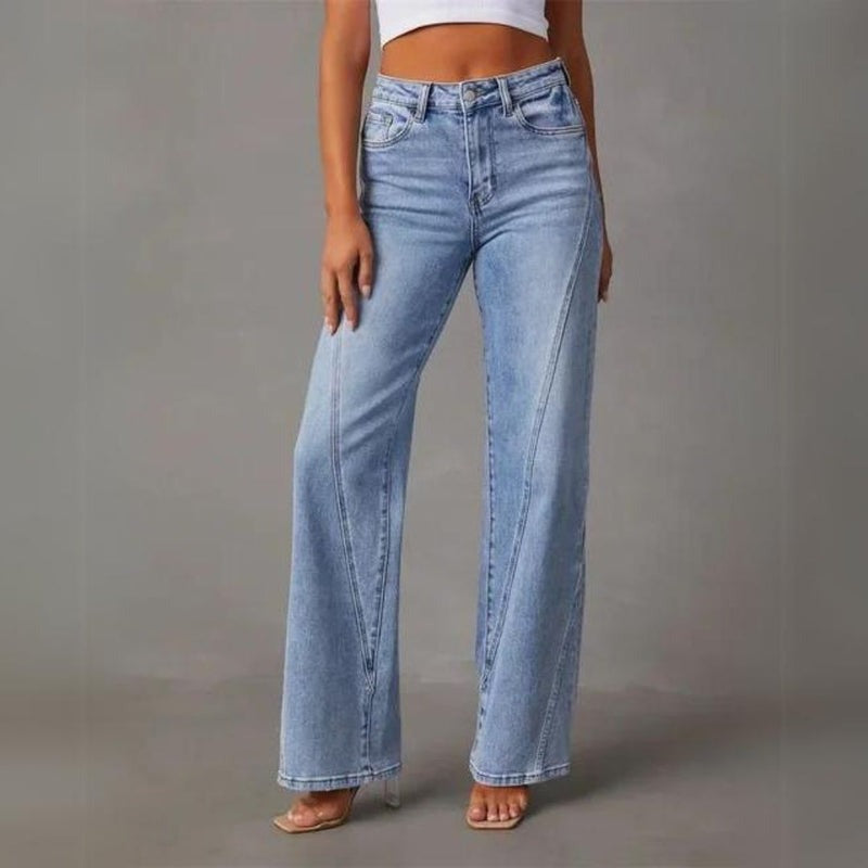 Carrington Women's Wide Leg Jeans | High Waist Tailored Denim | Straight Leg Everyday Jeans