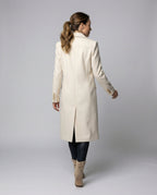 larisse Women's Double-Breasted Wool Cashmere Blend Coat | Tailored Mid-Length Winter Coat for Women | Chic Smart Casual