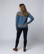 Reykja Women's Vintage Icelandic Knit Wool Blend Sweater | Premium Comfort Fair Isle Crew Neck Jumper for Women | Chic Heritage Pattern