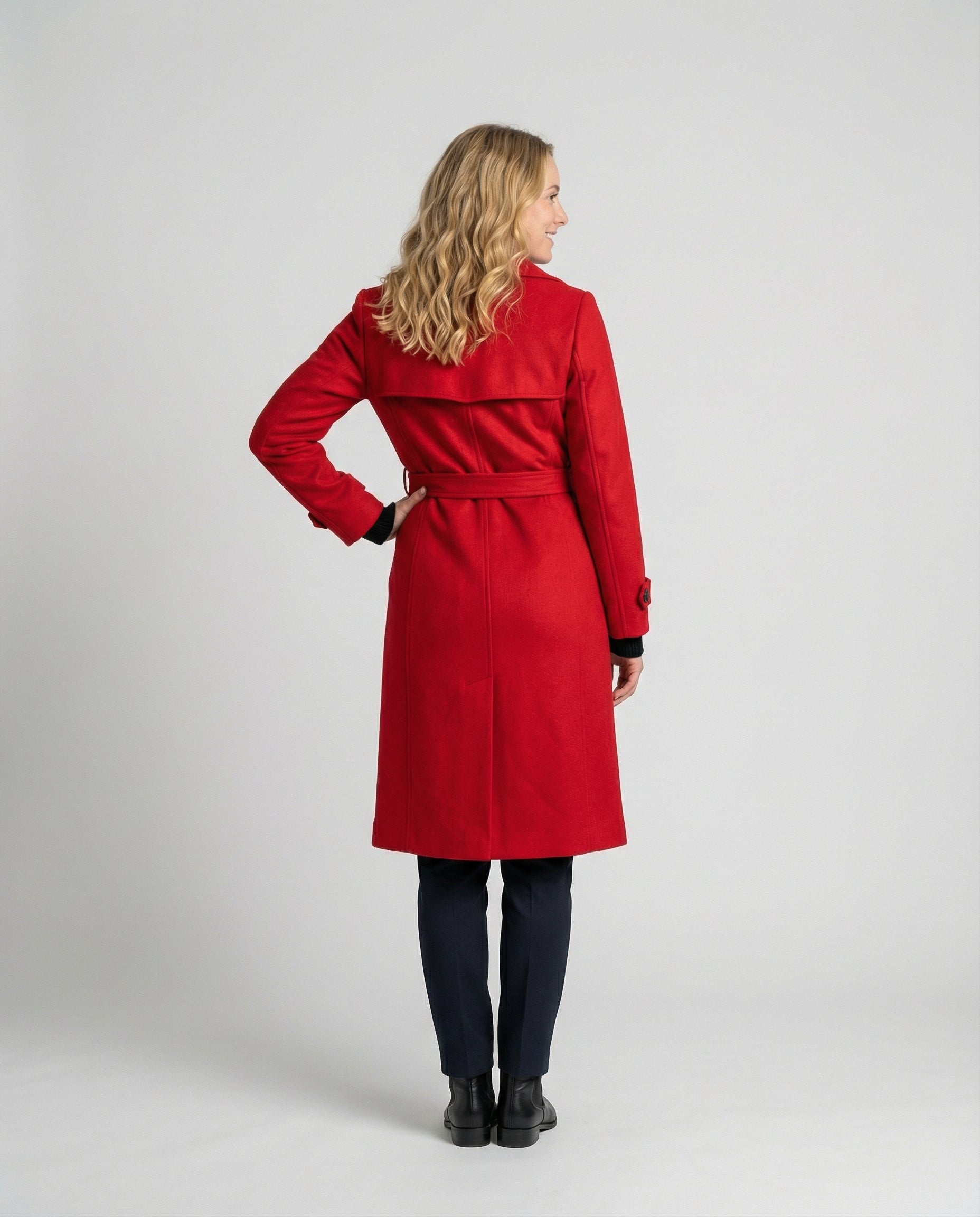 Magnolia Women's Oversized Double-Breasted Wool Blend Coat | Full Length Maxi Wool Coat for Women