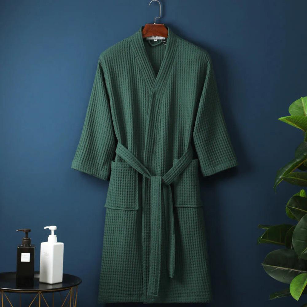 Women's Waffle Cotton Dressing Gown | Lightweight Spa Robe | Breathable Loungewear & Gifting