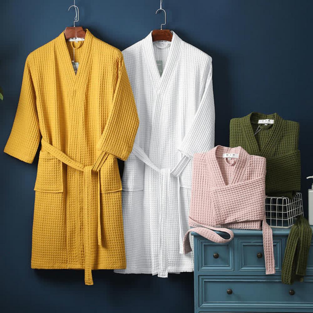 Women's Waffle Cotton Dressing Gown | Lightweight Spa Robe | Breathable Loungewear & Gifting