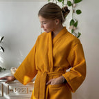 Women's Waffle Cotton Dressing Gown | Lightweight Spa Robe | Breathable Loungewear & Gifting