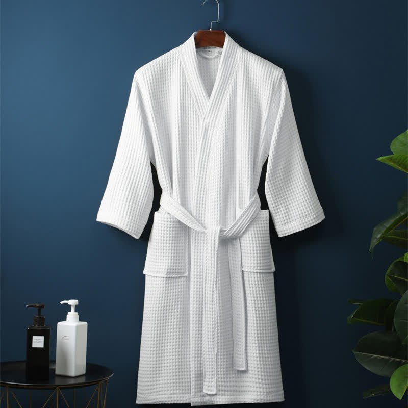 Women's Waffle Cotton Dressing Gown | Lightweight Spa Robe | Breathable Loungewear & Gifting