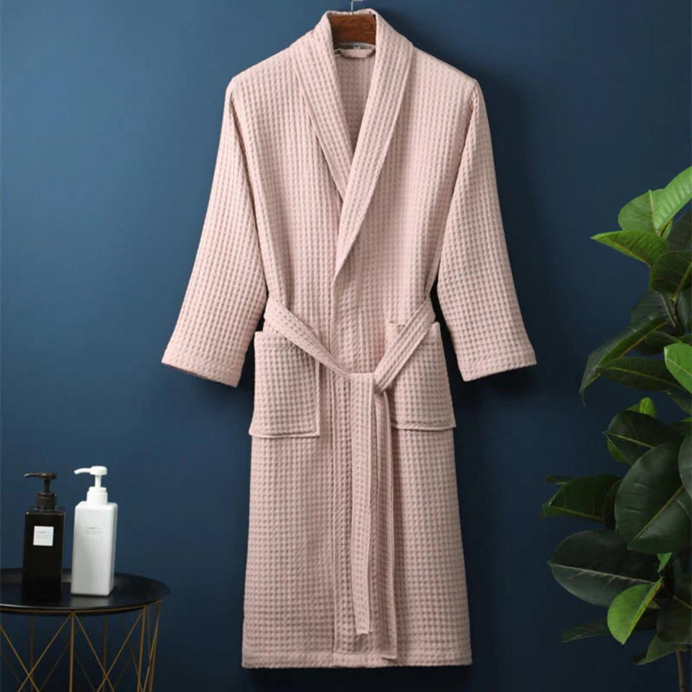 Women's Waffle Cotton Dressing Gown | Lightweight Spa Robe | Breathable Loungewear & Gifting