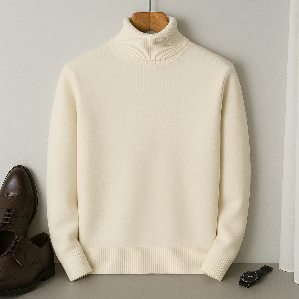Gauthier Men's Cashmere Blend Turtleneck Sweater | Soft Luxury Roll Neck Jumper for Men