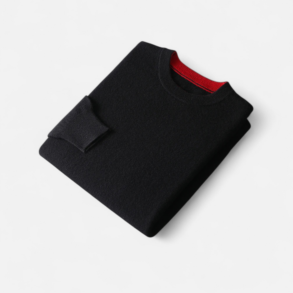 Wise Men's Loose-Fit Cashmere Wool Blend Round Neck Jumper | Relaxed Luxury Knit Jumper for Men | Smart Casual Everyday Winter Knitwear