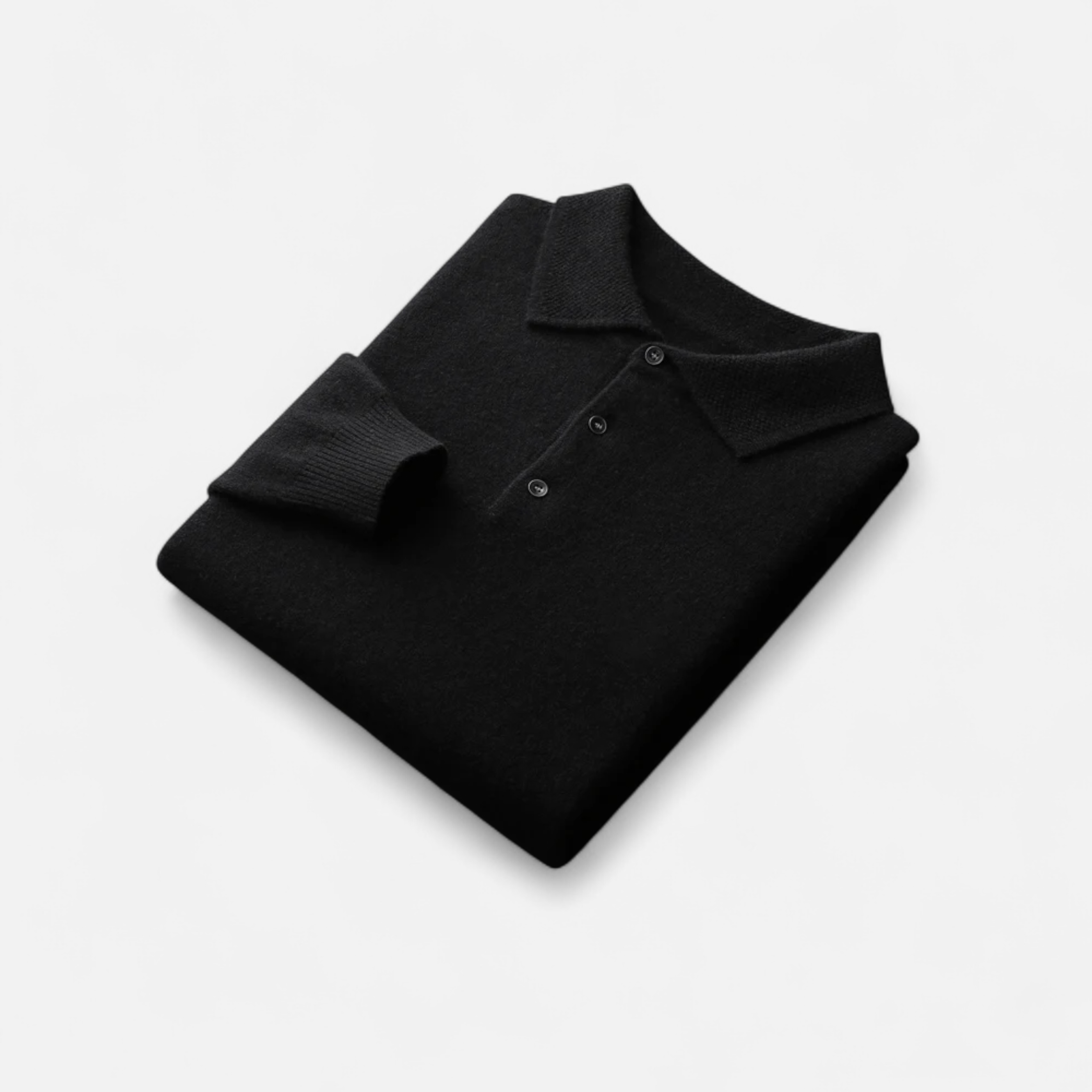 Marcello Men's Merino Wool Blend Long Sleeve Polo Sweater | Luxury Soft Knit Polo Shirt for Men | Smart Casual Everyday Knitwear
